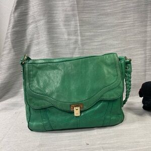 Elegant B. Makowsky Green Soft Leather Shoulder Bag